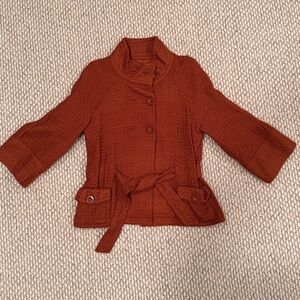 Apt 9 Women's Burnt Orange 3/4 Length Sleeve Button and Tie Front Coat | Size M